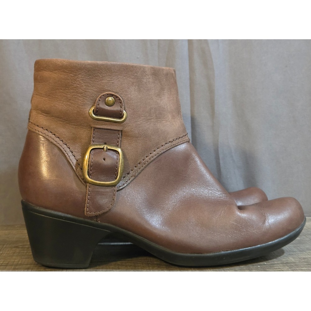 Clarks Ingalls Dover Ankle Boots Womens Size 9 Brown Side Zip